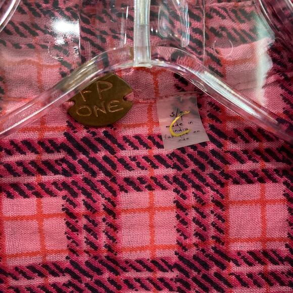 Free people, blouse button down, fuchsia, pink size, small, long sleeve - Picture 4 of 9